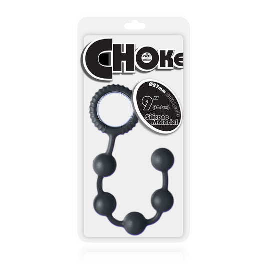 BOLAS ANALES CHOKE WITH SILVER RING BLACK 9