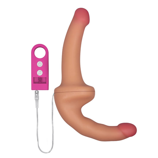 HOLY DONG VIBRATING CURVED DOUBLE DILDO FLESH